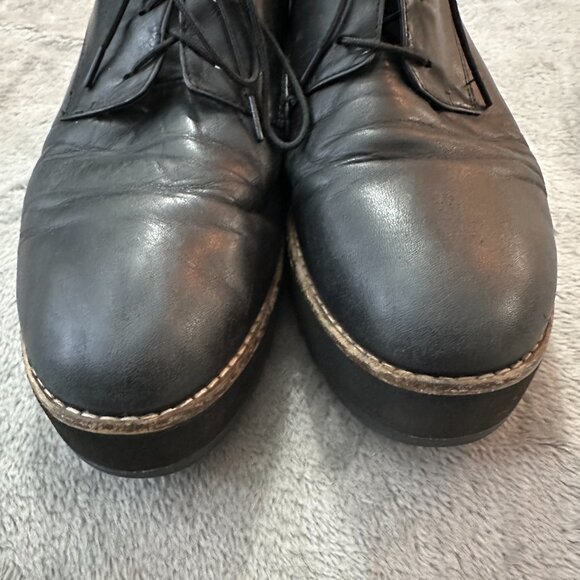 Eileen Fisher Black Leather Lace Up Oxford Loafers Shoes Women's 9.5 - Picture 2 of 8